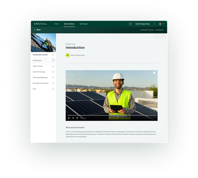 UX UI mockup of eLearning tool