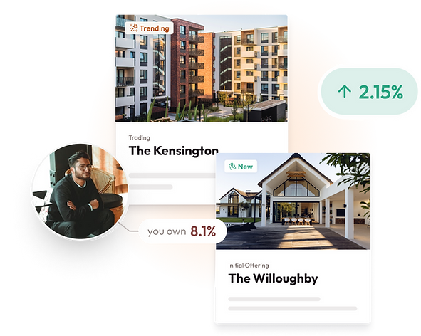 Collage of UI elements