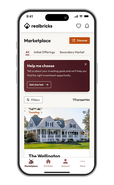 Realbricks mobile app mockup