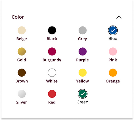 The color selector for a custom occasion card.