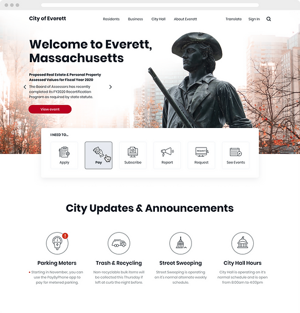 City of Everett website hompage design