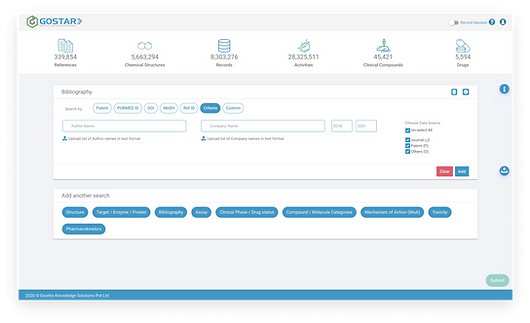 Excelra GOSTAR UX UI Previous Search Design