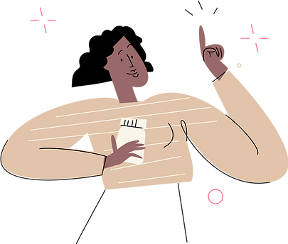 Flo Graphic of Woman with an Idea