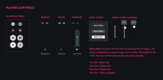 Human UX UI Design System product player controls