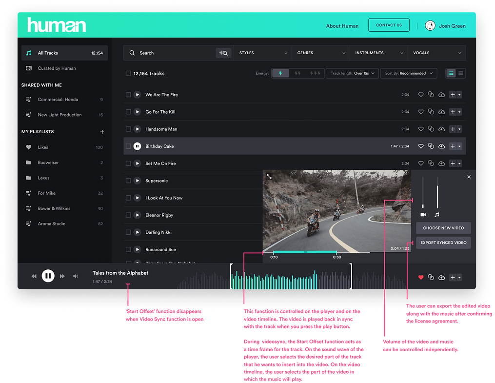 Human UX UI product design web all tracks