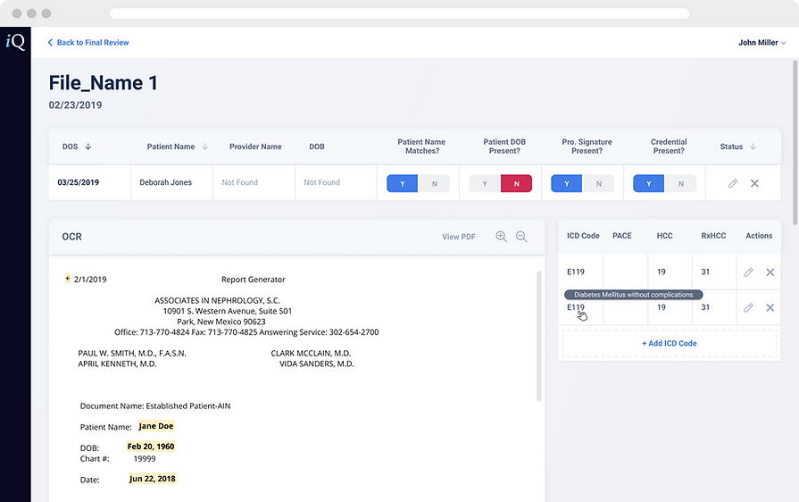iQuartic Report Generator UX UI