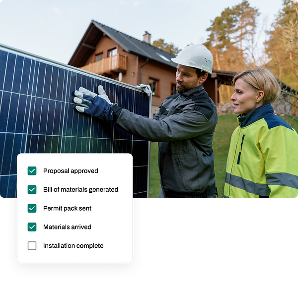 Neuron UX design of Enstall solar project management web app