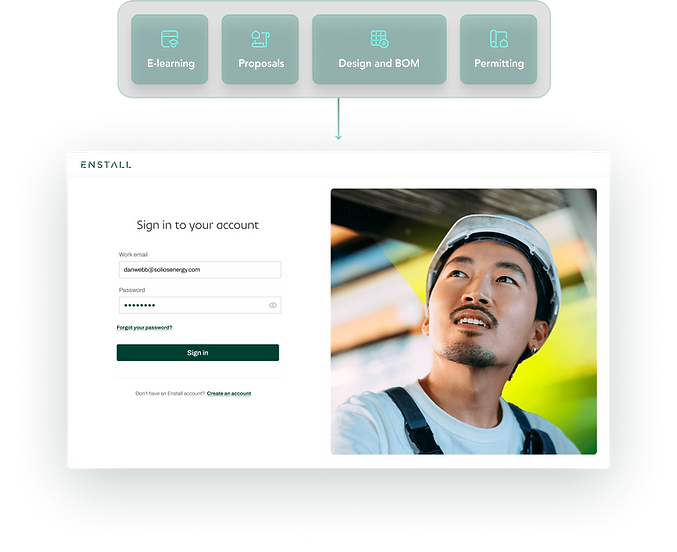 UX UI mockup of sign up and sign in page