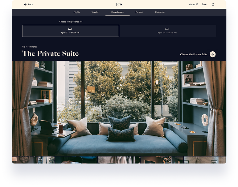 PS UX UI Design Reservation Flow Step 3 - Experiences