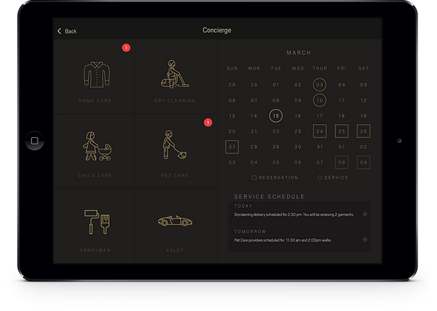 Urbane Concierge on an iPad tablet.