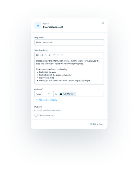 Vendr UX UI Design Workflow Builder Approval Panel