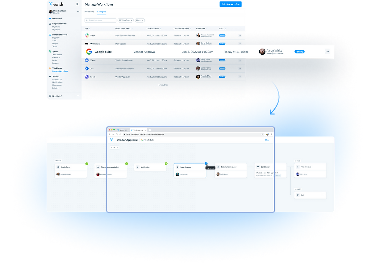 Vendr UX UI Design Workflow Instances Into Individual Instance