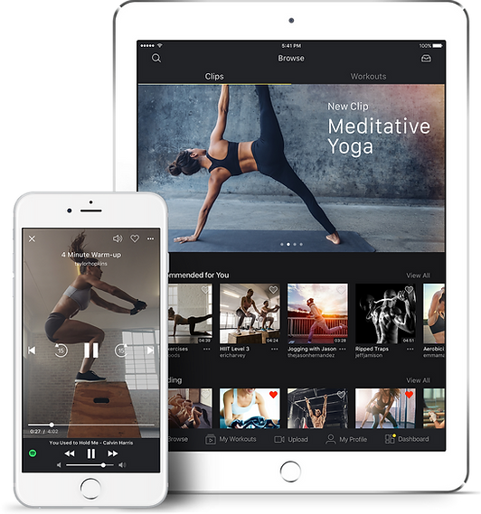 VYTL Fitness app product design on a phone and tablet